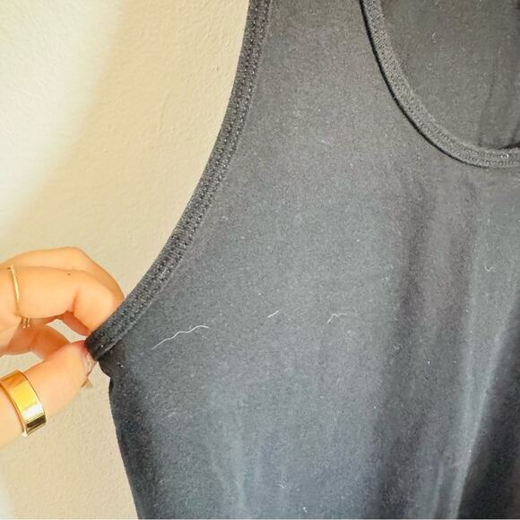 2 AMERICAN APPAREL Black Crew Basic Unisex Muscle Tank Top Sleeveless Shirt M - Picture 4 of 9